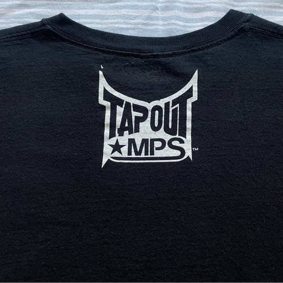 Tapout MPS Shirt Black Eagle Winged Skull Mens Cotton Y2K Grunge Vintage AOP - Picture 6 of 8